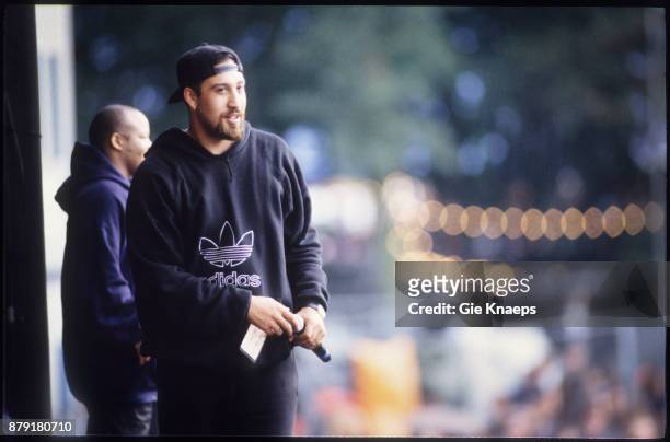 Cypress Hill, B-Real, performing on stage, Pukkelpop Festival, Hasselt, 27th August 1994.