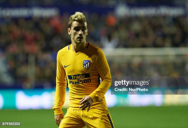 Antoinne Griezmann of Club Atletico de Madrid during the La Liga match between Levante UD and Club Atletico de Madrid at Estadio Ciutat de Valencia,...