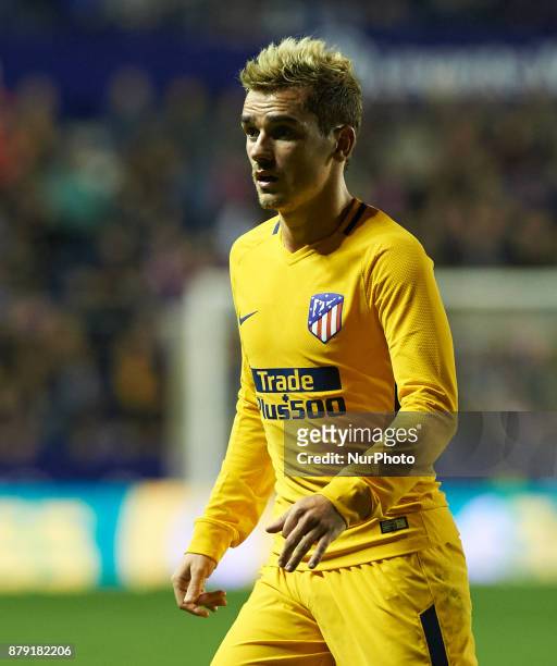 Antoinne Griezmann of Club Atletico de Madrid during the La Liga match between Levante UD and Club Atletico de Madrid at Estadio Ciutat de Valencia,...