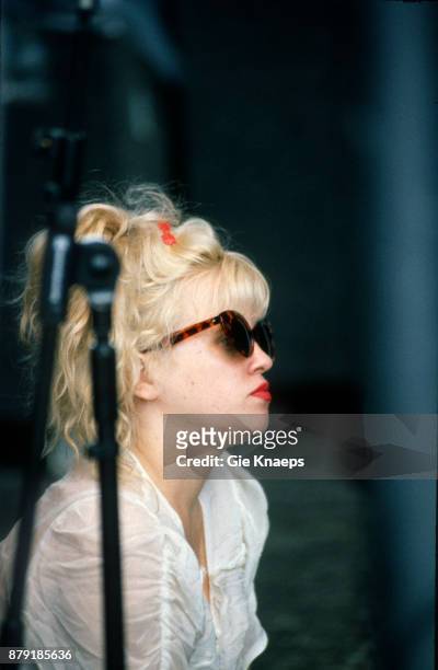Kat Bjelland, Babes in Toyland, performing on stage, Pukkelpop Festival, Hasselt, Belgium, 29th August 1992.