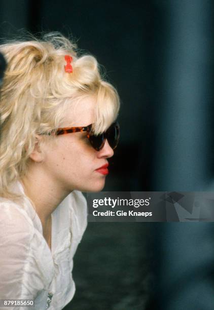 Kat Bjelland, Babes in Toyland, performing on stage, Pukkelpop Festival, Hasselt, Belgium, 29th August 1992.