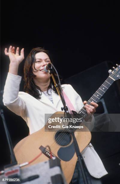 The Breeders, Kim Deal, performing on stage, Pinkpop Festival, Landgraaf, Netherlands, 23rd May 1994.