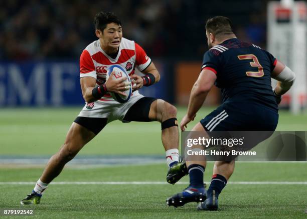 Yoshitaka Tokunaga of Japan during the international rugby union match between France and Japan at U Arena on November 25, 2017 in Nanterre, France.