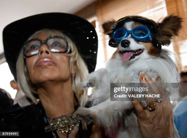 Dog wearing glasses is pictured during the Palm Dog's award ceremony on the sidelines of the 62nd Cannes Film Festival on May 22, 2009. A dumb dog...