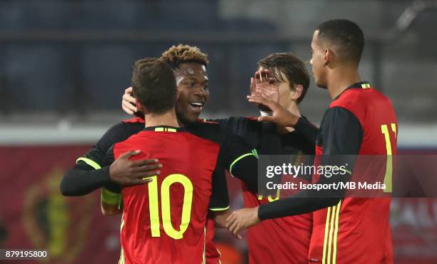 Leuven, Belgium / Uefa U21 Euro 2019 Qualifying Group 5 : Belgium v Cyprus / "nAaron LEYA ISEKA - Celebration"nPicture by Vincent Van Doornick /...