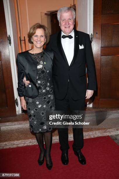 Prime minister of Bavaria Horst Seehofer and his wife Karin Seehofer during the 80th birthday party of Roland Berger at Cuvillies Theatre on November...