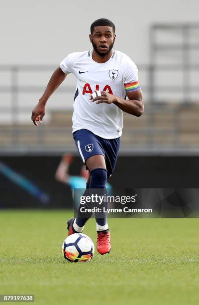 Japher Tanganga of Tottenham Hotspur during the Premier League 2 at The Academy Stadium on November 25, 2017 in Manchester, England.