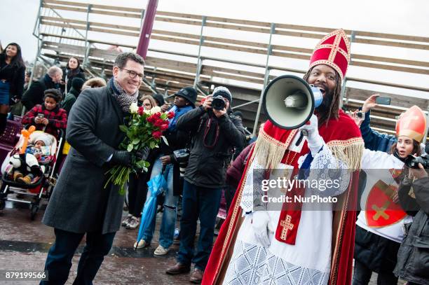 Actor Patrick Mathurin arrived like each year dressed as &quot;De Nieuwe Sint&quot;, on November 25th, Amsterdam, Netherlands. Described by Mathurin...