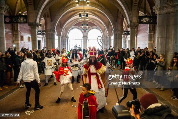 Actor Patrick Mathurin arrived like each year dressed as "De Nieuwe Sint", on November 25th, Amsterdam, Netherlands. Described by Mathurin...