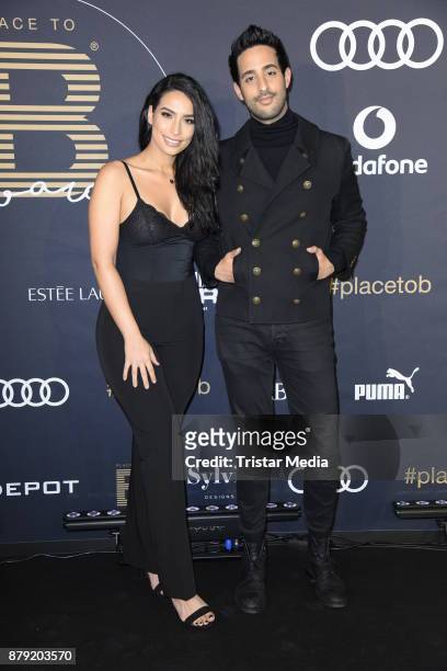 Lamiya Slimani and her brother Sami Slimani attend the Place To B Influencer Award at Axel Springer Haus on November 25, 2017 in Berlin, Germany.