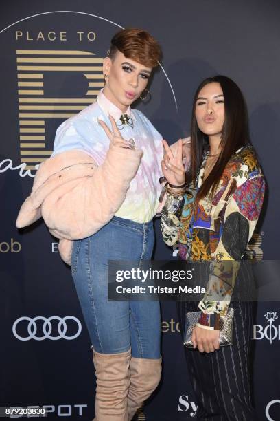 Marvyn Macnificent and Shanti Joan Tan attend the Place To B Influencer Award at Axel Springer Haus on November 25, 2017 in Berlin, Germany.