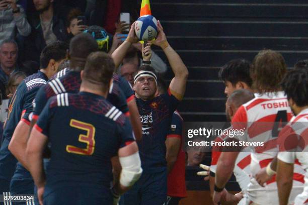 Guilhem Guirado of France in action during the international match between France and Japan at U Arena on November 25, 2017 in Nanterre, France.