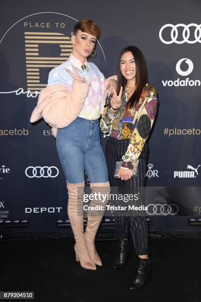 Marvyn Macnificent and Shanti Joan Tan attend the Place To B Influencer Award at Axel Springer Haus on November 25, 2017 in Berlin, Germany.