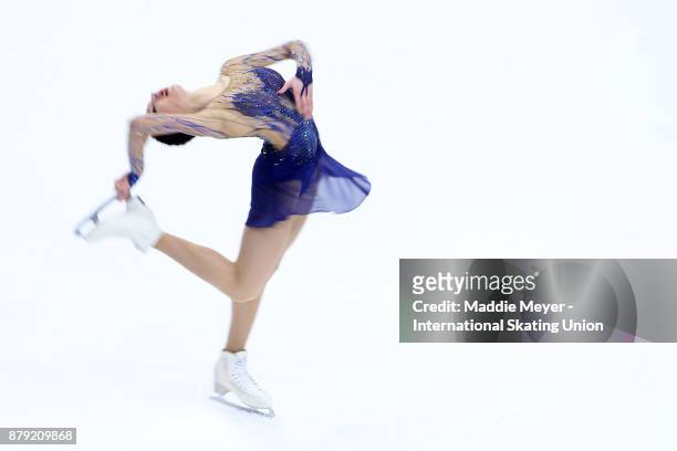 Polina Tsurskaya of Russia performs in the Ladies short program on Day 2 of the ISU Grand Prix of Figure Skating at Herb Brooks Arena on November 25,...