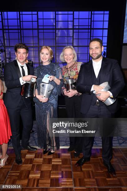 Philipp Danne, Elna Margret Zu Bentheim, Ursula zu Hohenlohe and Mike Adler attend the charity event Dolphin's Night at InterContinental Hotel on...