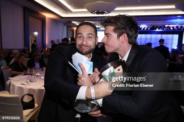 Mike Adler and Philipp Danne attend the charity event Dolphin's Night at InterContinental Hotel on November 25, 2017 in Duesseldorf, Germany.