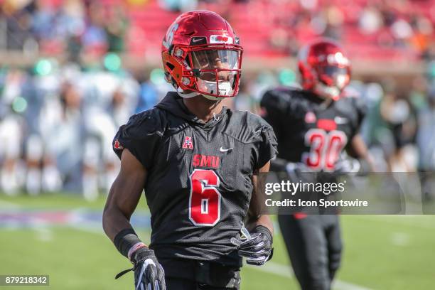 Southern Methodist Mustangs running back Braeden West comes off the field during the game between Tulane and SMU on November 25, 2017 at Gerald J....