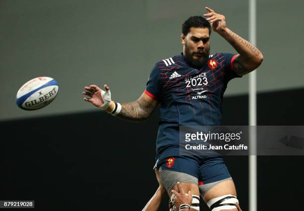 Romain Taofifenua of France during the Autumn International rugby match between France and Japan at U Arena on November 25, 2017 in Nanterre near...