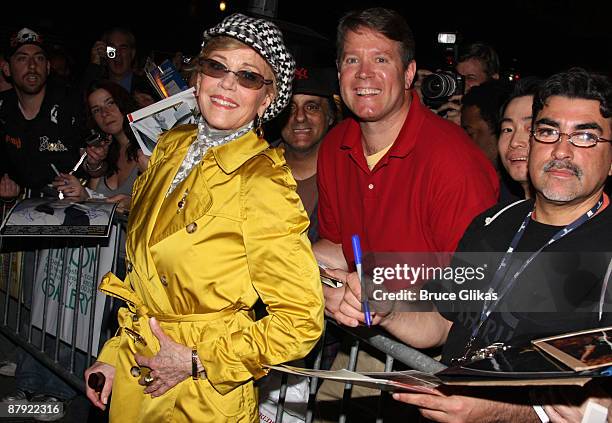 Jane Fonda appears during the closing night of "33 Variations" on Broadway at the Eugene O'Neill Theatre on May 21, 2009 in New York City.