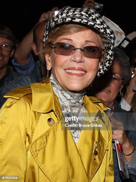 Jane Fonda appears during the closing night of "33 Variations" on Broadway at the Eugene O'Neill Theatre on May 21, 2009 in New York City.