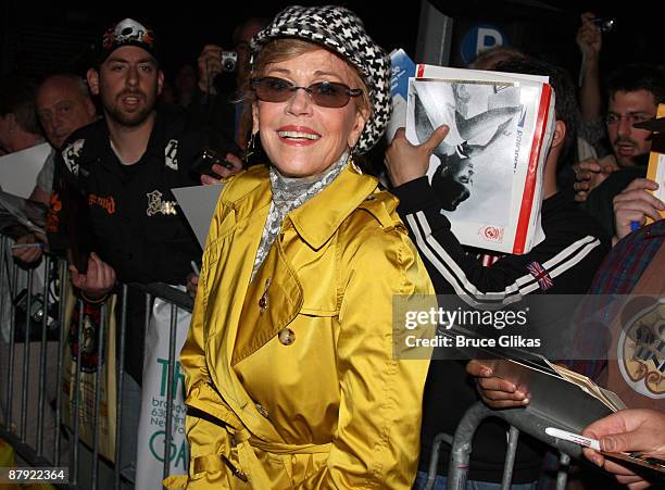 Jane Fonda appears during the closing night of "33 Variations" on Broadway at the Eugene O'Neill Theatre on May 21, 2009 in New York City.