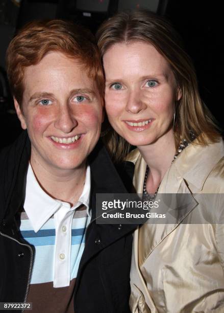 Cynthia Nixon and Christine Marinoni attend the closing night of "33 Variations" on Broadway at the Eugene O'Neill Theatre on May 21, 2009 in New...