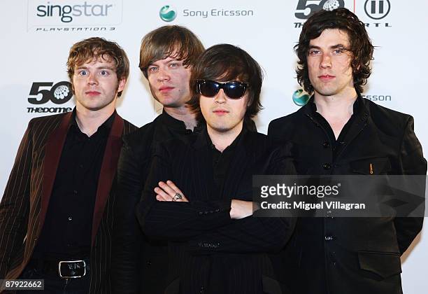 Swedish band Mando Diao arrive at 'The Dome 50' at the Olympiahalle on May 22, 2009 in Munich, Germany.
