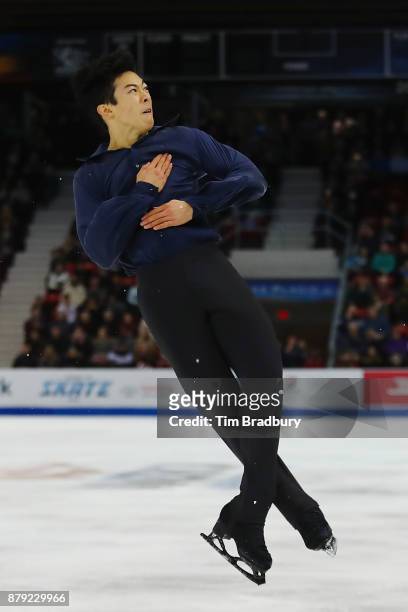 Nathan Chen of the United States competes in the Men's Free Skating during day two of 2017 Bridgestone Skate America at Herb Brooks Arena on November...