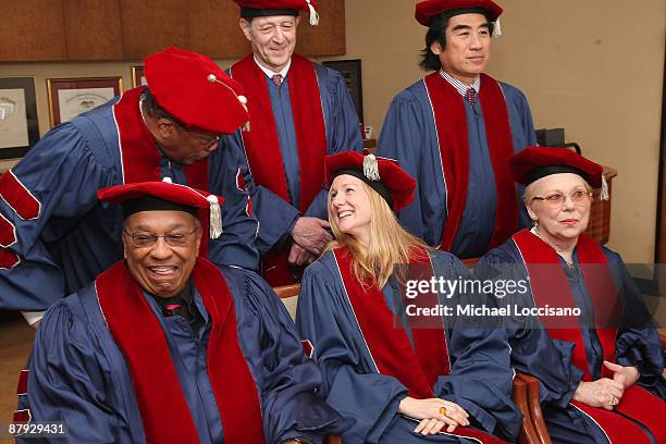 Doctorate recipients music mogul Quincy Jones, Steve Reich and Dr. Harusha Handa, Donald McKayle, actress Laura Linney and soprano Renata Scotto...