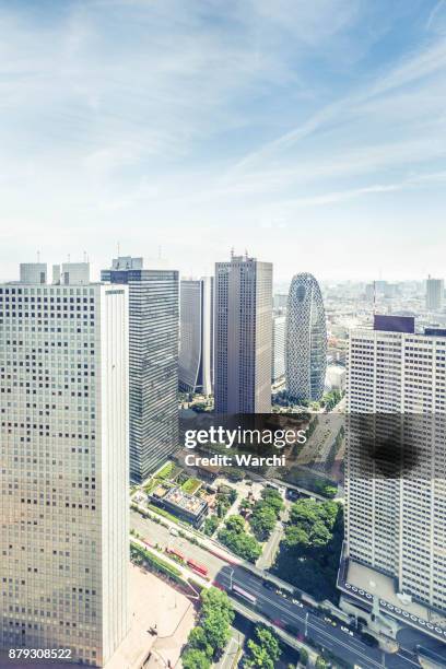 tokyo cityscape japan - tokyo metropolitan government building stock pictures, royalty-free photos & images