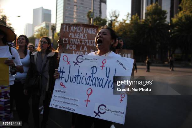 Women march marking the International Day for the Elimination of Violence against Women, in Mexico City, Saturday, Nov. 25, 2017. They are demanding...