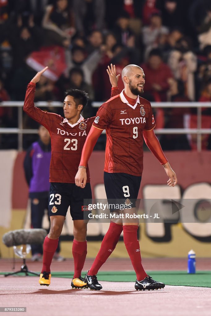 Robin Simovic Robin Simovic of Nagoya Grampus celebrates scoring his side's third ...