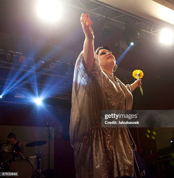 Singer Beth Ditto of the U.S. Post-punk band The Gossip performs live at the Astra Club on May2, 2009 in Berlin, Germany. The concert is part of the...