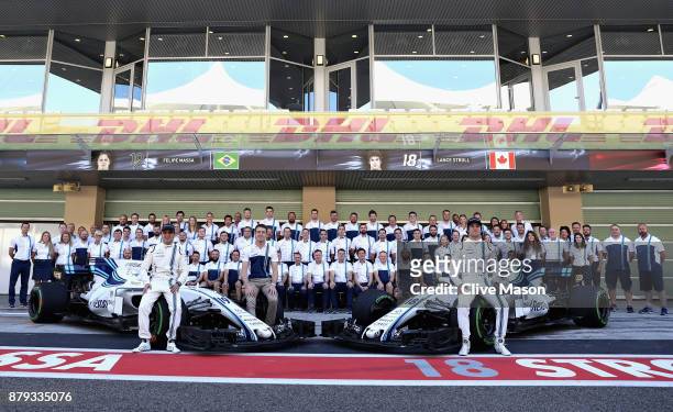 The Williams team photo before the Abu Dhabi Formula One Grand Prix at Yas Marina Circuit on November 26, 2017 in Abu Dhabi, United Arab Emirates.