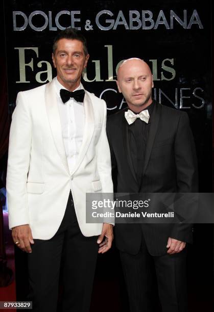 Stefano Gabbana and Domenico Dolce attends the Dolce & Gabbana Party at the Le Baoli, Port Canto during the 62nd Annual Cannes Film Festival on May...