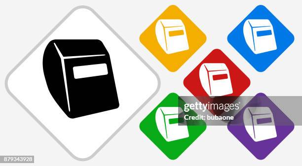 soldering helmet color diamond vector icon - blacksmith stock illustrations