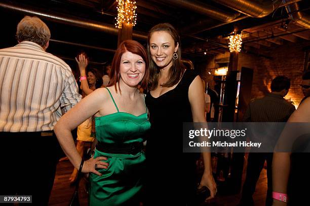 Kate Flannery and Deanna Russo attend the "Her House" Indy 500 PINK Carpet Soiree at the Mavris Cultural Center on May 22, 2009 in Indianapolis,...