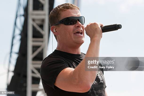 Brad Arnold of 3 Doors Down performs during the 2009 Miller Lite Carb Day concert at the Indianapolis Motor Speedway on May 22, 2009 in Indianapolis,...