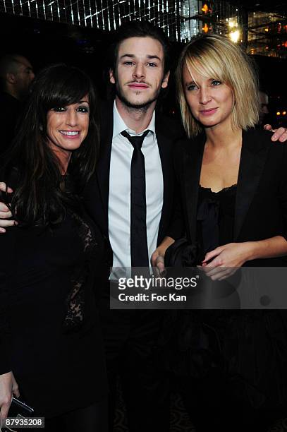 Public Relations Albane Cleret, Actor Gaspard Ulliel and A Guest pose at the Cesar Film Awards 2009 - Regine's Arrivals on February 27, 2009 in...