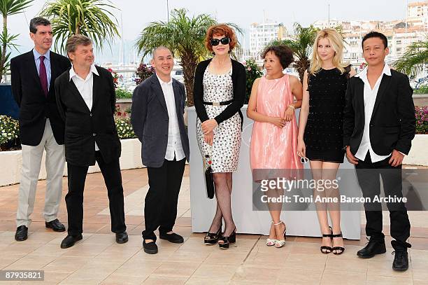 Henri Loyrette, President director of the Louvre Museam, producer Jacques Bidou, director Tsai Ming - Liang with actresses Fanny Ardent,Yi-Ching...