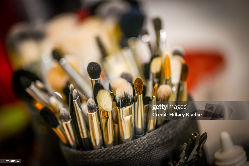 Assortment of makeup brushes