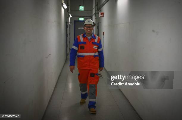 Operation Manager of WE AG - Eemshaven Power Plant, Marinus Tabak poses during a press tour at RWE AG - Eemshaven Power Plant in Groningen, the...