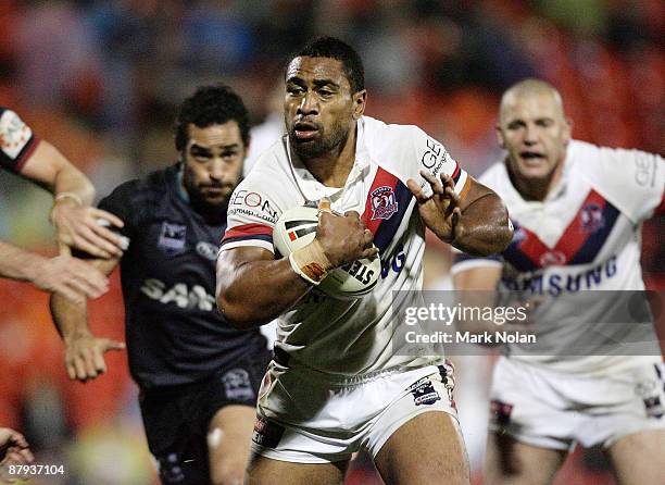 Lopini Paea of the Panthers in action during the round 11 NRL match between the Penrith Panthers and the Sydney Roosters at CUA Stadium on May 23,...