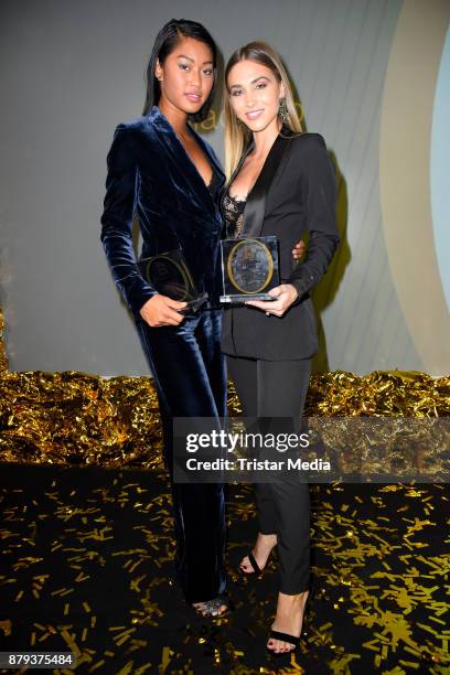 Anuthida Ploypetch, Ann-Kathrin Broemmel attends the Place To B Influencer Award at Axel Springer Haus on November 25, 2017 in Berlin, Germany.