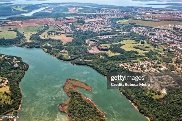 parana river between brazil and paraguay - itaipu dam stock pictures, royalty-free photos & images