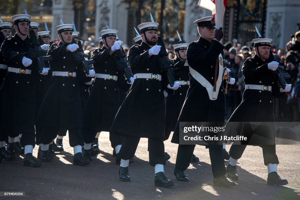 Sailors From The Royal Navy Perform The Changing The Guard Ceremony For The First Time