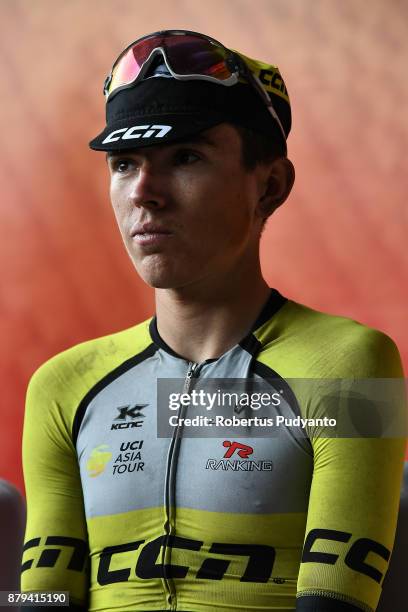 Daniel Whitehouse of England and CCN Cycling Team Laos is seen during stage 9 of the Tour de Singkarak 2017, Pasaman-Bukittinggi 117,2 km on November...