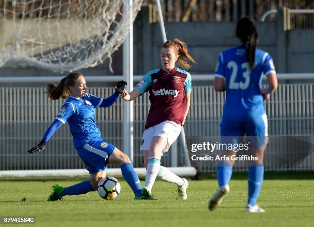 Hannah Wheeler of West Ham United in action during the FA Womens Premier League match between West Ham United Ladies and C&K Basildon Ladies at Rush...