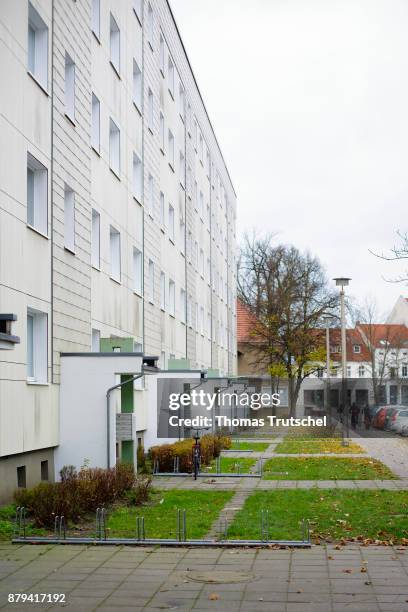 Luebben, Germany Entrance areas of rental apartments on November 19, 2017 in Luebben, Germany.