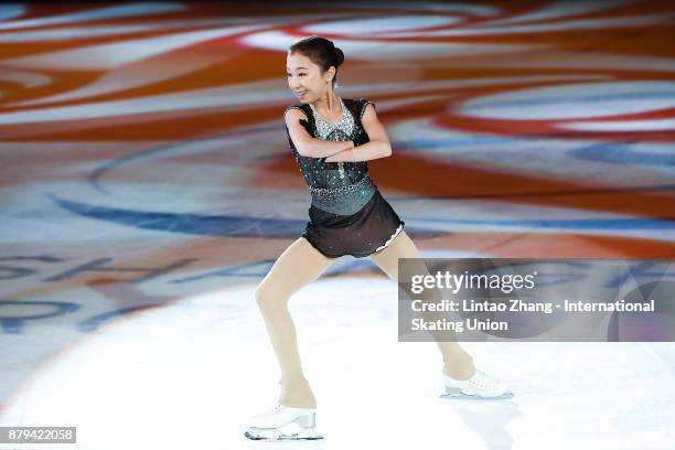 Kim Hanul of Korea performs during the 2017 Shanghai Trophy Exhibition at the Oriental Sports Center on November 26, 2017 in Shanghai, China.